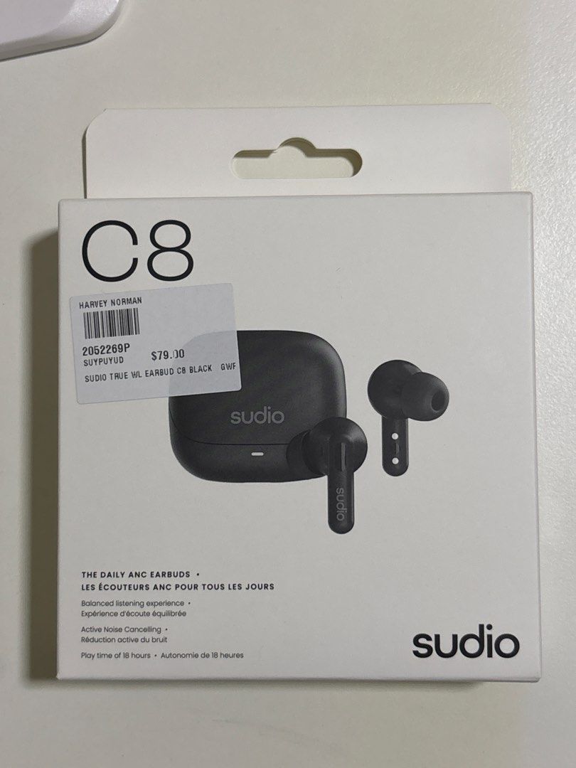 Sudio C8 True Wireless Earbuds - Black
