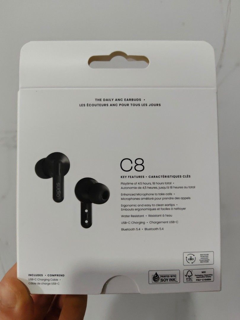 Sudio C8 Wireless Earbuds - Black - Brand New407711258793093121
