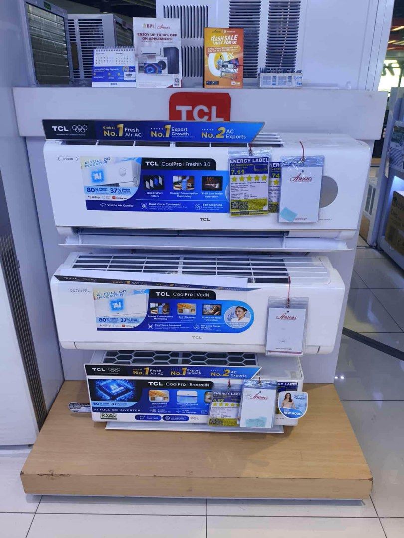 TCL SPLIT TYPE INVERTER AIR CONDITIONER (Category: Air Conditioning and Heating) located in Quezon City. Submitted by maryann.dimalanta (Listing ID 1427436361, Image 1). Description: TCL SPLIT TYPE INVERTER AIRCON INSTALLATION COST NOT YET INCLUDED Tac11csd/p7 Cash 23,000 Tac14csd/p7 Cash 24,700 Tac19csd/p7 Cash 32,600 Tac10csd-Wei Cash 18,800 Tac13csd/wei Cash 21,600 Tac19csd-Wei Cash 28,300 Tac25csd/wei Cash 34,200 Tac10csd/kei2 Cash 16,400 Tac
