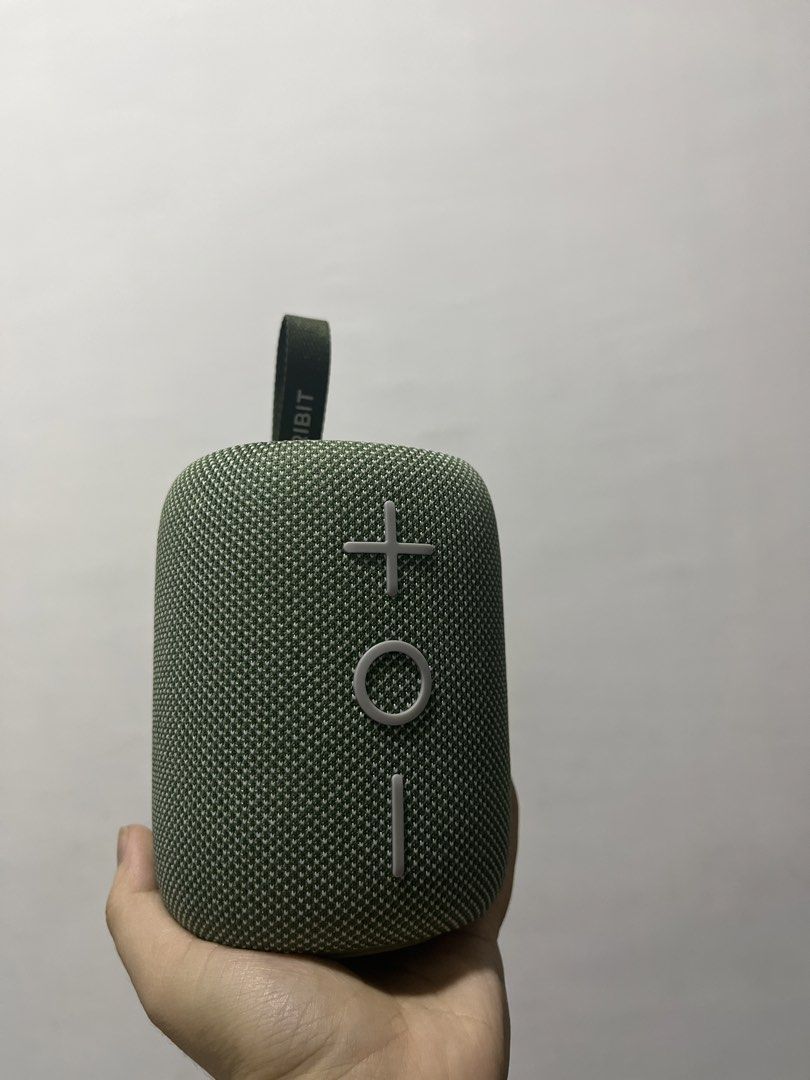 Tribit Bluetooth Speaker (Category: Soundbars, Speakers & Amplifiers) located in Manila. Submitted by r4zzmatazz (Listing ID 1427442644, Image 1). Description: SRP 1300. LAST PRICE 800!!!! Green Tribit portable speaker - 360 surround sound - fabric-covered design - IPX7 waterproof, can be used in shower or beach - volume, power, light control buttons on the side. - AUX input and charging port (USB-C) Retail price: 1,300.