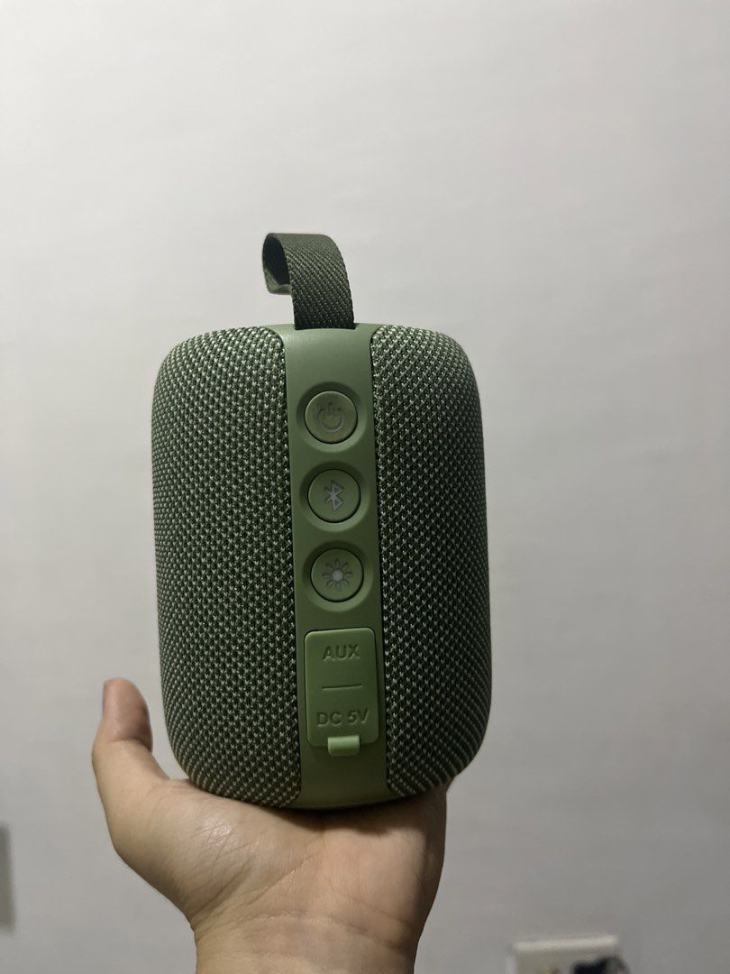 Tribit Bluetooth Speaker (Category: Soundbars, Speakers & Amplifiers) located in Manila. Submitted by r4zzmatazz (Listing ID 1427442644, Image 2). Description: SRP 1300. LAST PRICE 800!!!! Green Tribit portable speaker - 360 surround sound - fabric-covered design - IPX7 waterproof, can be used in shower or beach - volume, power, light control buttons on the side. - AUX input and charging port (USB-C) Retail price: 1,300.