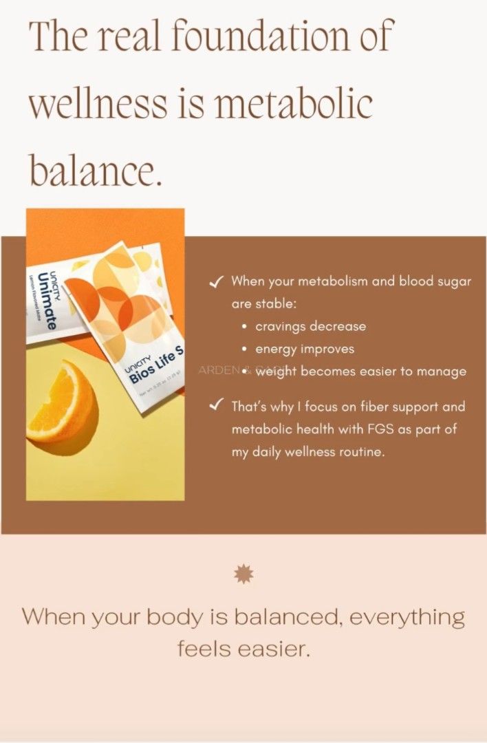 Unicity Unimate and Bios Life S (Category: Other Food & Drinks) located in Binan City. Submitted by feelgreatwithsweet (Listing ID 1427408866, Image 1). Description: Support your metabolic health with Unicity Unimate and Bios Life S. When your metabolism and blood sugar are stable, cravings decrease, energy improves, and weight becomes easier to manage. This product focuses on fiber support and metabolic health as part of a daily wellness routine
