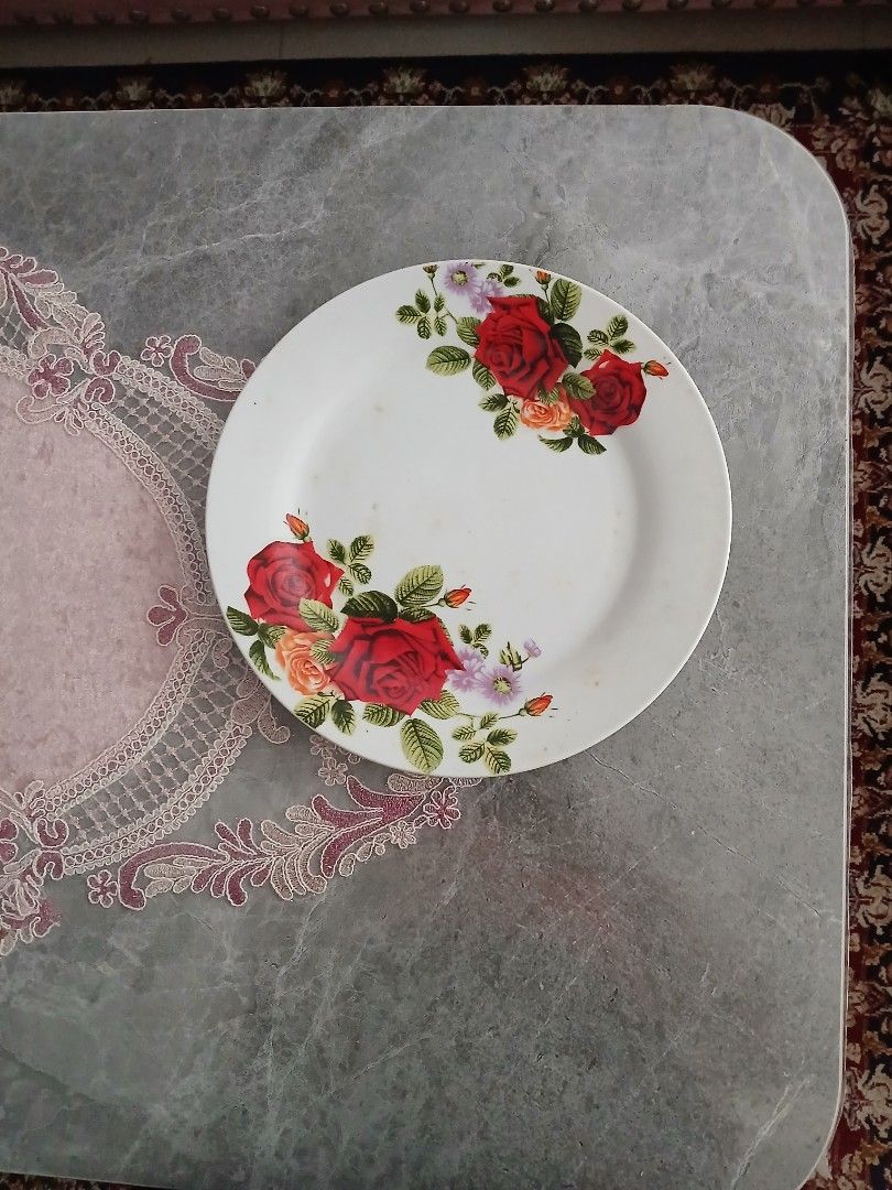 Vintage Floral Plate458309948188938240