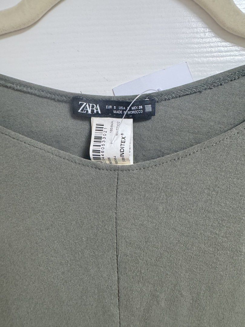 Zara Olive Green Dress (Category: Dresses) located in Las Pinas. Submitted by yandc (Listing ID 1427314483, Image 2). Description: Used once only.