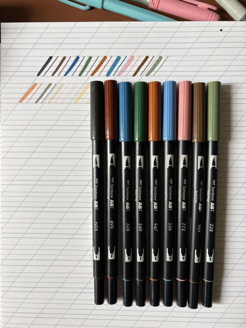 16 pcs Tombow ABT Dual Brush Pen (Category: Stationery & School Supplies) located in Antipolo. Submitted by tagsale101 (Listing ID 1424192546, Image 1). Description: - 16 pcs (pls scan all photos) - Dual-tip design: brush tip and fine tip (all tips in perfect shape) - Pens with lighter shade for blending and shading (hindi po paubos na yung ink) - Acid-free ink - No box.