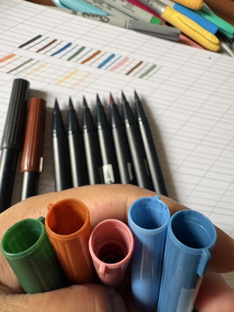 16 pcs Tombow ABT Dual Brush Pen (Category: Stationery & School Supplies) located in Antipolo. Submitted by tagsale101 (Listing ID 1424192546, Image 3). Description: - 16 pcs (pls scan all photos) - Dual-tip design: brush tip and fine tip (all tips in perfect shape) - Pens with lighter shade for blending and shading (hindi po paubos na yung ink) - Acid-free ink - No box.