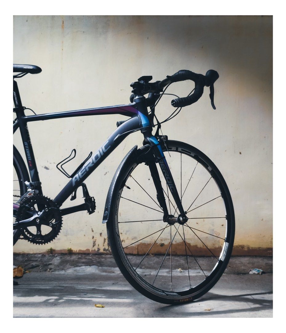 Aeroic Storm C-4 Road Bike (Category: Bicycles) located in Santa Rosa. Submitted by endlessriaa (Listing ID 1424288855, Image 2). Description: Aeroic Storm C-4 ✅ 9 speed Claris Set ✅ Size Small ✅ Equipped with Brand New Ragusa RC80 Fenders for Commuting ✅ New 700c Tires ✅ New Inner Tubes ✅ w/Bottle Holder ‼️For Pickup or book lalamove(buyer will handle the shipping‼️ 📍Santa Rosa, Laguna (Garden Villas 1).