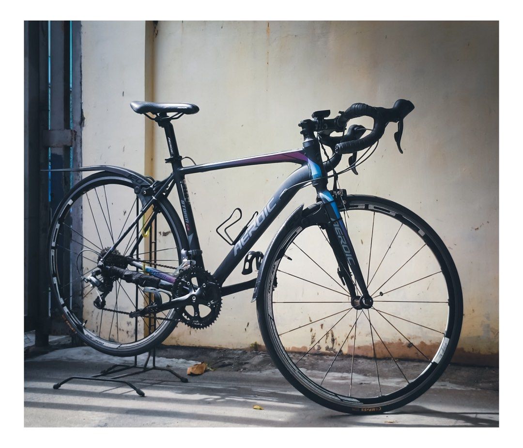 Aeroic Storm C-4 Road Bike (Category: Bicycles) located in Santa Rosa. Submitted by endlessriaa (Listing ID 1424288855, Image 1). Description: Aeroic Storm C-4 ✅ 9 speed Claris Set ✅ Size Small ✅ Equipped with Brand New Ragusa RC80 Fenders for Commuting ✅ New 700c Tires ✅ New Inner Tubes ✅ w/Bottle Holder ‼️For Pickup or book lalamove(buyer will handle the shipping‼️ 📍Santa Rosa, Laguna (Garden Villas 1).