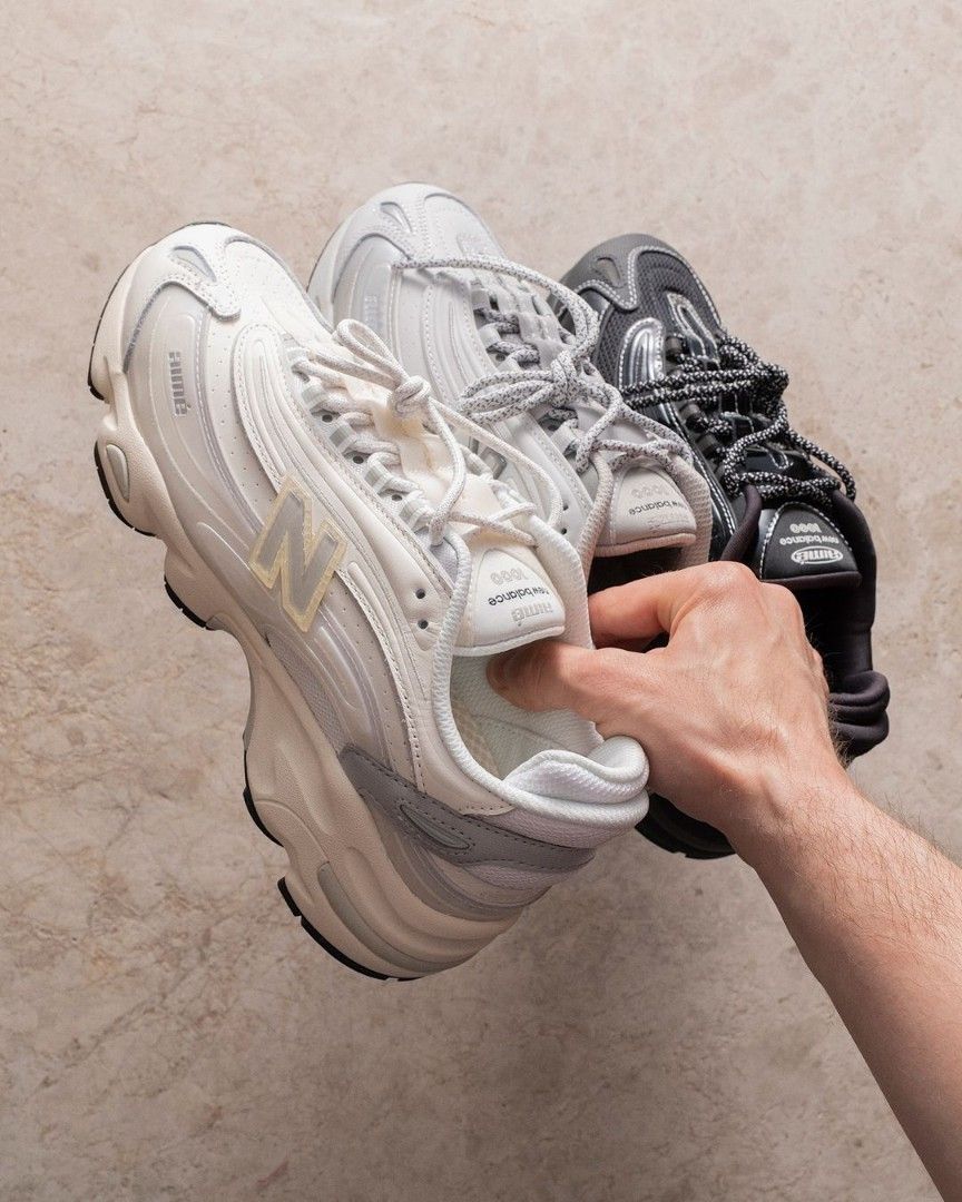 Aimé Leon Dore x New Balance 1000 (Category: Sneakers) located in Manila. Submitted by sixthstreetsupply (Listing ID 1424322894, Image 1). Description: - New Balance 1000 x Aimé Leon Dore sneakers - Available colors: white, grey, black - Chunky sole - Lace-up design - New Balance logo visible on grey and white pairs UA PAIR | 10-14 DAYS SHIPPING 📍GENTRI CAVITE.