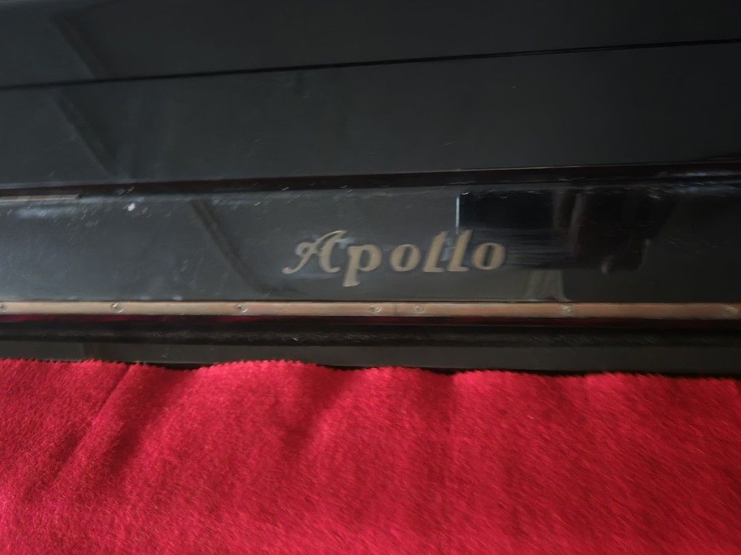 Apollo Piano with Bench (Category: Musical Instruments) located in Pasig City. Submitted by joyrj1 (Listing ID 1424239813, Image 3). Description: - Apollo piano with matching bench - Full keyboard with white and black keys - Black finish - Includes a red cover - Comfortable bench included - Ideal for music enthusiasts and learners - japan made - regularly tuned - ALL NEW HAMMERS negotiable, located in Meralco Avenue, Pasig pm for more details.