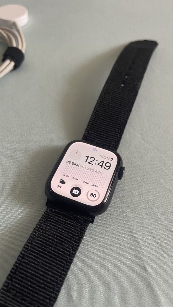 Apple Watch Series 8 (GPS) 41mm (Category: Wearables & Smart Watches) located in Manila. Submitted by willississimo (Listing ID 1424199154, Image 2). Description: - Apple Watch Series 8 (GPS) - 41mm Aluminum Case - Color: Black - Includes Black Sport Band - 32GB Storage - Charging Cable Included - watchOS 26.3 - Model: MNPC3LL/A.