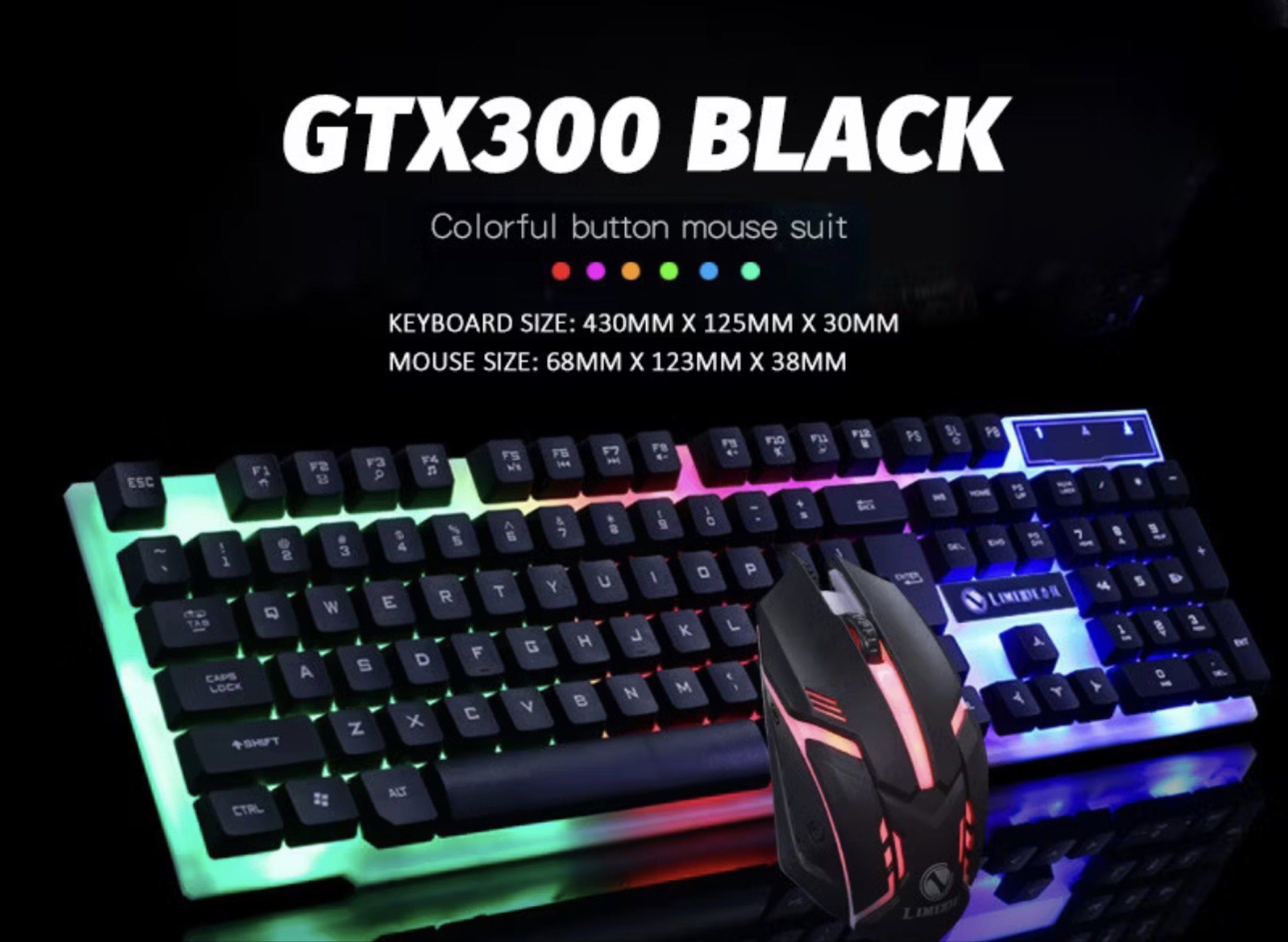 Black Gaming Keyboard and Mouse Combo443223967510702080