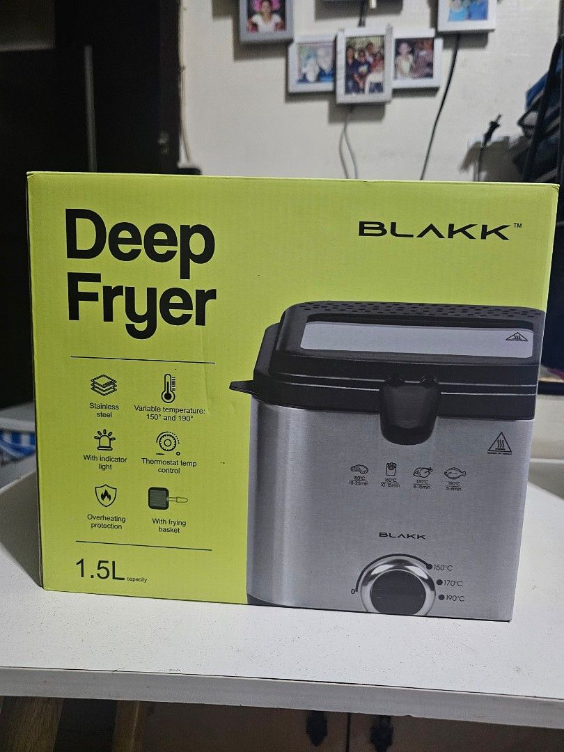 Blakk Deep Fryer (Category: Cookers) located in Manila. Submitted by popochamp (Listing ID 1424175411, Image 1). Description: This is a brand new Blakk deep fryer 1.5L sokd in the market for 3k - 3500 pesos. I am. Nkw selling it at 2500..