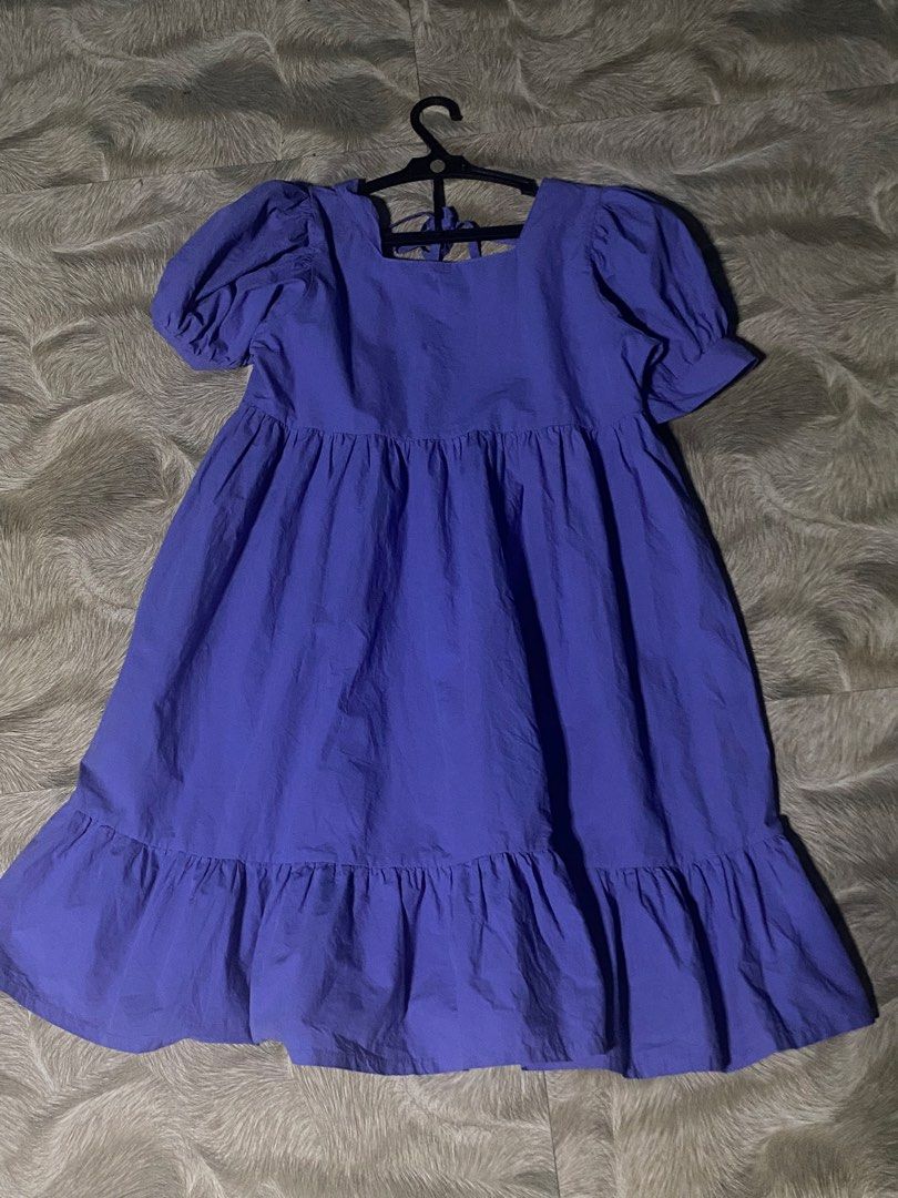 Blue Puff Sleeve Dress (Category: Dresses) located in Caloocan City. Submitted by senglavs (Listing ID 1424250824, Image 2). Description: Small frame only Bust 32” Waist 32” Length 31” Na buy ko sa thrift store online ansikip sakin🥺😭 get nyo naaa *belt not included ccto Color may vary due to lighting para syang blue na close to violet Loc. North caloocan Pick up/lalamove.
