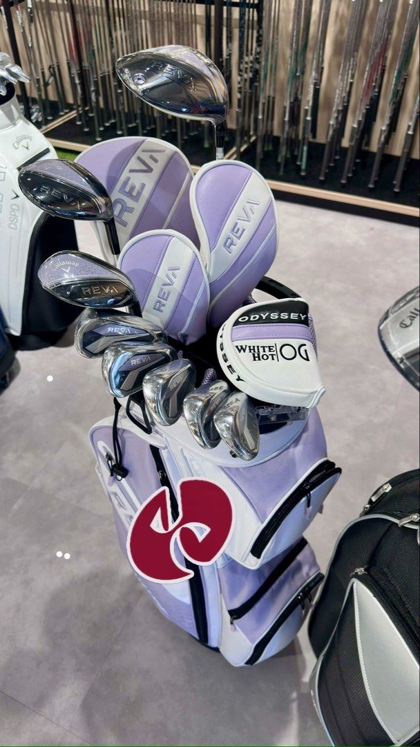 Callaway REVA Golf Club Set (Category: Golf) located in Taguig. Submitted by junadrian1 (Listing ID 1424263594, Image 1). Description: Callaway REVA 2025 Violet Mist Includes: 12.5 Driver 5 hybrid 4 Woods Irons: 7-8-9-P-S Putter.