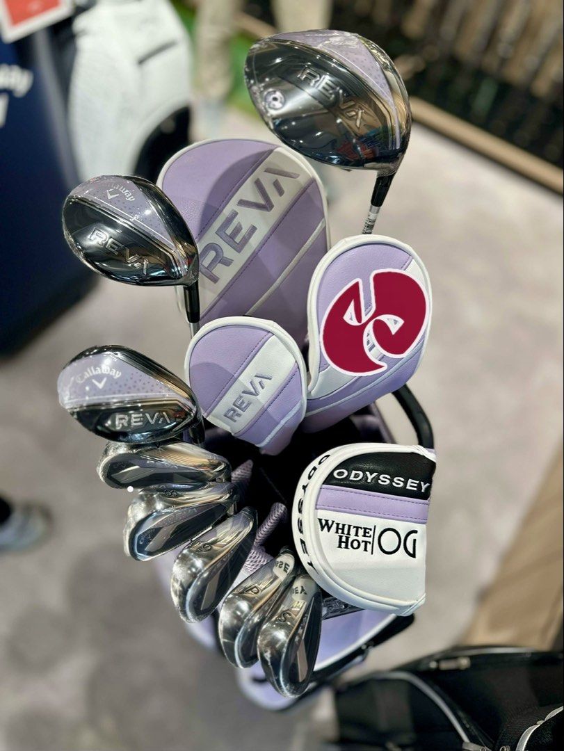 Callaway REVA Golf Club Set (Category: Golf) located in Taguig. Submitted by junadrian1 (Listing ID 1424263594, Image 2). Description: Callaway REVA 2025 Violet Mist Includes: 12.5 Driver 5 hybrid 4 Woods Irons: 7-8-9-P-S Putter.