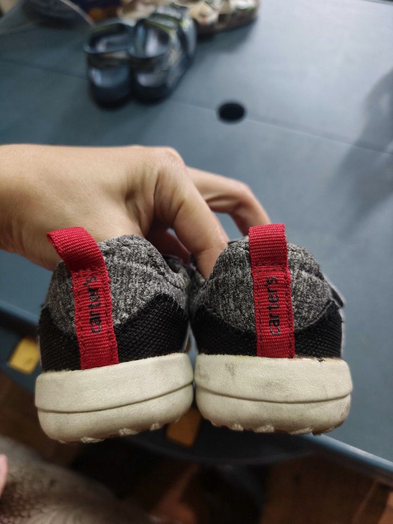 Carter's Baby Shoes (Category: Babies & Kids Fashion) located in Manila. Submitted by anneesp (Listing ID 1424228115, Image 3). Description: - Carter's baby shoes - Color: Gray and black - Easy hook-and-loop strap - Red pull tab at the back - White soles with Carter's logo - 6.5 inches #carters #carterskidsshoes #toddlershoes #kidsshoes #kidsfashion #toddlerboy.