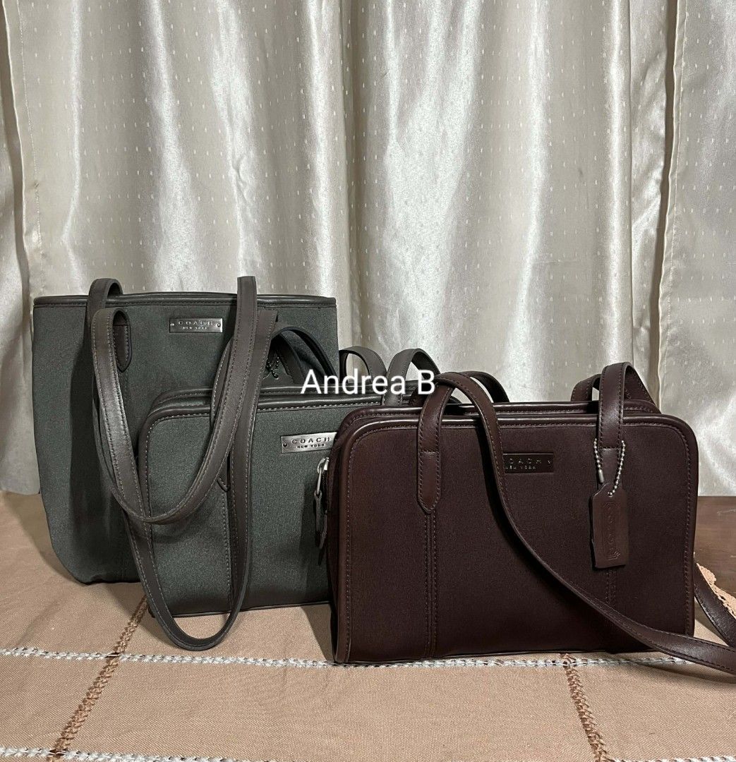 Coach Neo (Neoprene) Collection (Category: Shoulder Bags) located in Davao. Submitted by deahs (Listing ID 1424304838, Image 1). Description: Selling my Coach Neo collection ‎- Neo East West in Brown (Rare) - SOLD ‎- Neo East West in Grey/Black (Rare) - 4k ‎- Neo Tote in Grey/Black - 1.7k ‎ ‎Location: Davao City ‎MOD: J&T/LBC ‎MOP: Bank transfer (no COD).