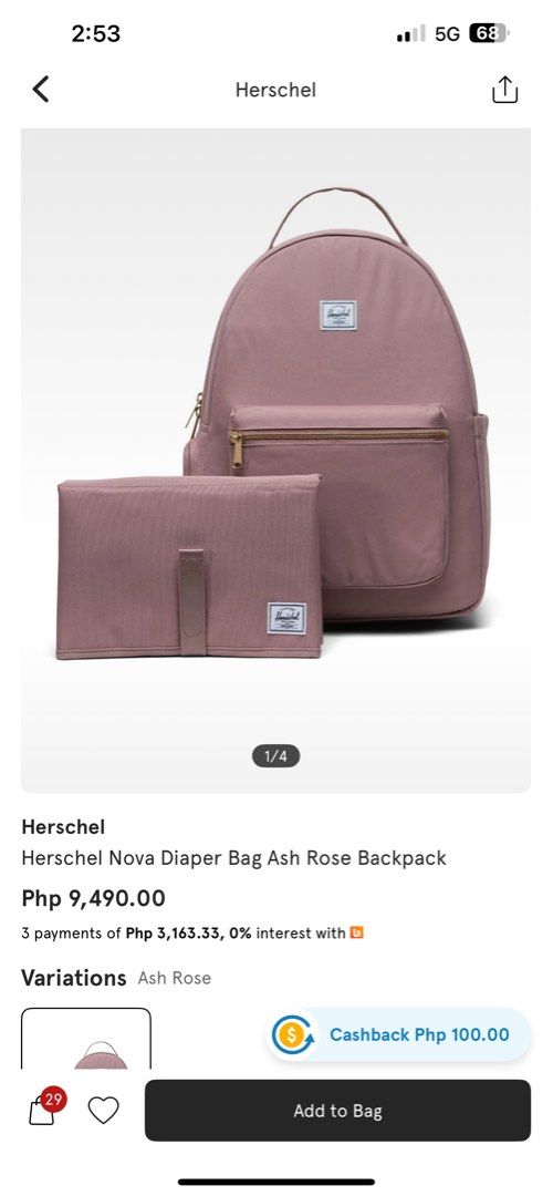 Diaper Bag for Babies (Category: Diapers & Baby Wipes) located in Cebu City. Submitted by littlezaria030 (Listing ID 1424327329, Image 1). Description: We double the order . I didn’t know mu husband order it online . so selling the other bag so as im aware i cannot sell it on its original price i will just sell it in negotiable price.