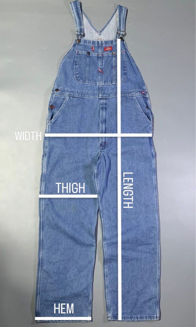 Dickies Denim Overall Jumper Vintage (Category: Sets & Coordinates) located in Mabalacat. Submitted by thrift_trap (Listing ID 1424260184, Image 3). Description: Width: 21 Length: 55.5 Thigh: 12 Hem: 10 Condition: Excellent Issue (s): Minimal stain (Removable) Color rate: 9.5/10 Complete tags 🏷️ Color may vary due lighting‼️.