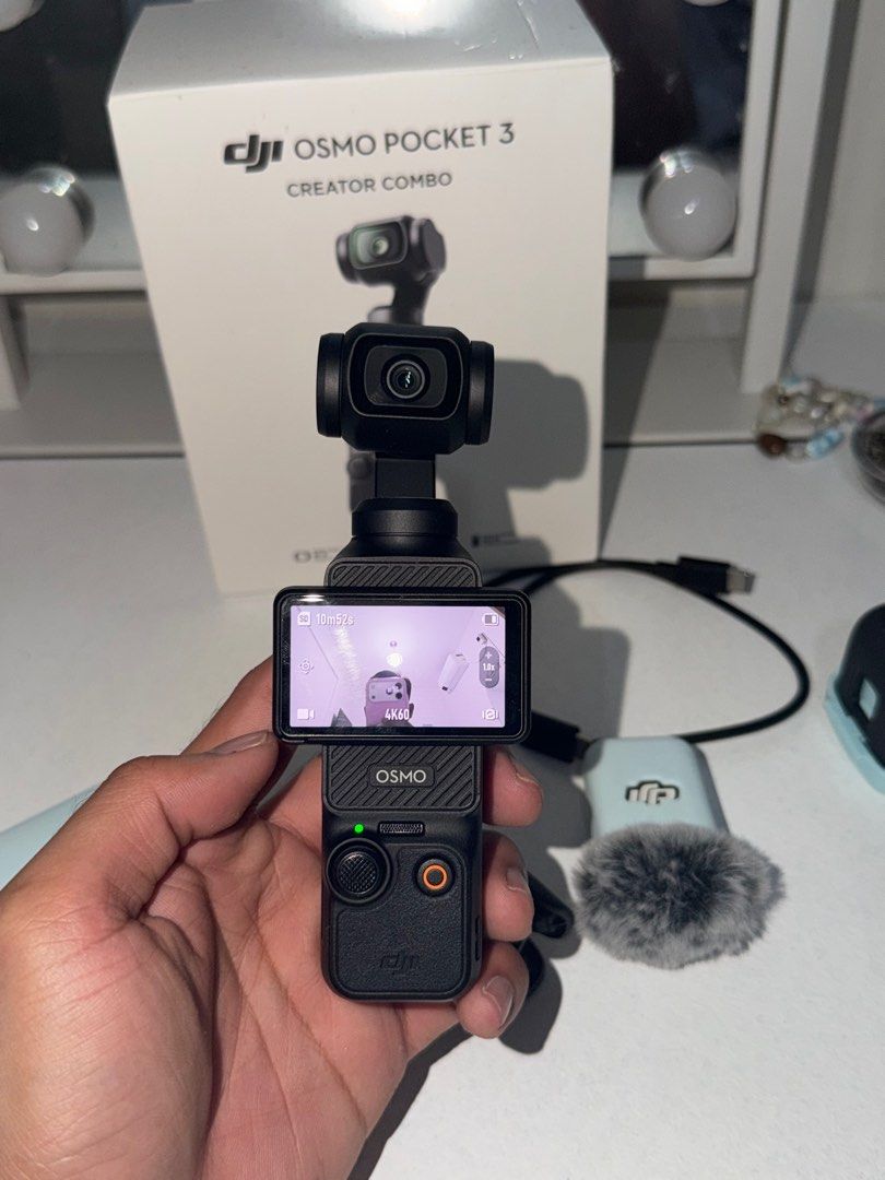 DJI OSMO POCKET 3 (CREATOR COMBO) (Category: Cameras) located in Tarlac. Submitted by uwiii21 (Listing ID 1424258007, Image 3). Description: Selling my DJI Osmo Pocket 3 Content Creator Combo. (Once lang nagamit) -Still under warranty -With receipt -Box are still intact -2 SD card na orig! -Gears included on the combo -Additional accessories -Tempered glass installed on screen -walang any gasgas I vouch HAHAHAHAH RFS: hindi masyado nagagamit, use