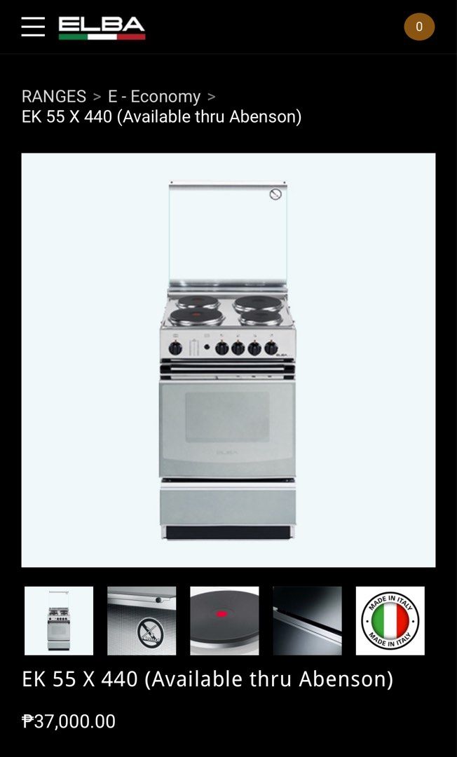 Elba EK 55 X 440 Electric Oven (Category: Ovens & Toasters) located in Manila. Submitted by joyzelew22 (Listing ID 1424246898, Image 1). Description: Elba EK 55 X 440 Electric Oven ₱15,000 Original Price: ₱37,000 Good as new, just dirty Already a good steal RFS: In need of funds and moving out. .