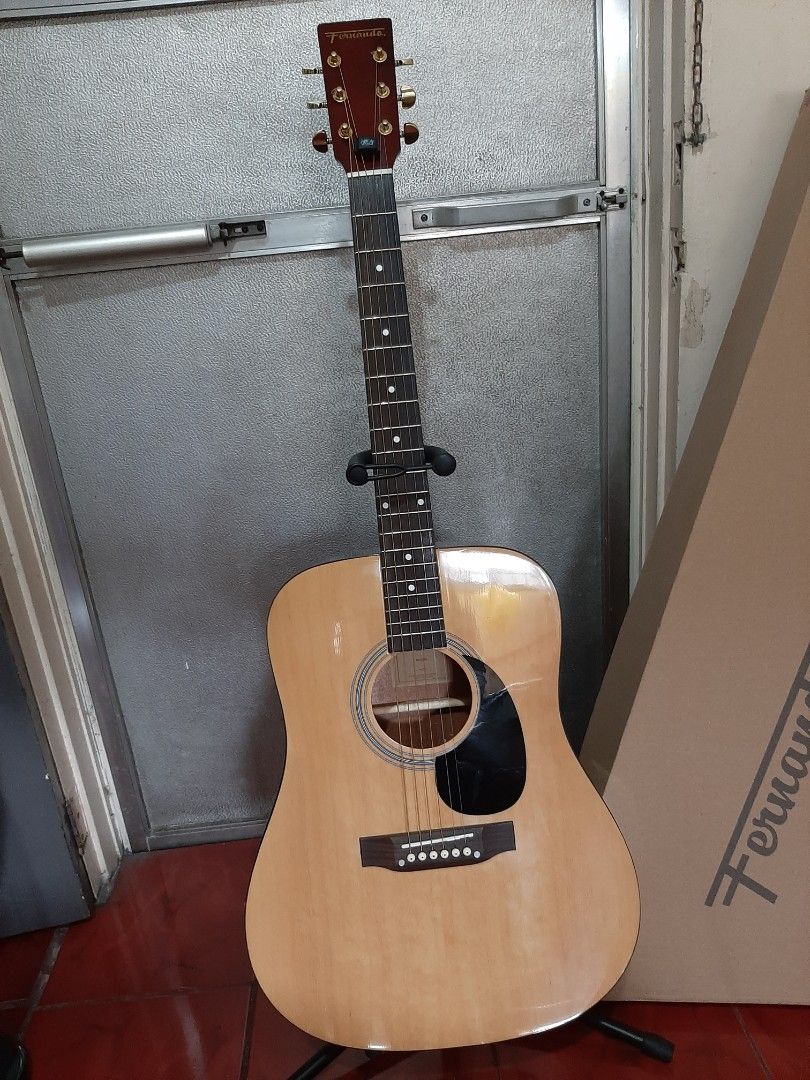 FERNANDO AW-412 DREADNOUGHT ACOUSTIC GUITAR (Category: Musical Instruments) located in Mandaluyong City. Submitted by cyberbotots (Listing ID 1424317081, Image 1). Description: READING IS ESSENTIAL. Make sure that you read and understand the description and condition before you offer and buy. - NO LOWBALLERS, otherwise will be ignored. MODEL: Fernando AW-412 Dreadnought Acoustic Guitar - Comes with FREE RJ Premium Zephyr Acoustic Guitar Coated St