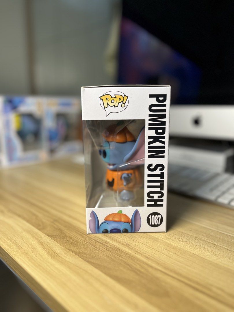 Funko Pop! Lilo & Stitch Pumpkin Stitch 1087 (Category: Designer & Blind Box Toys) located in Dasmarinas. Submitted by margo09 (Listing ID 1424181305, Image 2). Description: - Funko Pop! of Stitch dressed as a pumpkin. - Hot Topic exclusive. - Features the Funko Pop! logo. - Number 1087 on the box. - Box shows other Lilo & Stitch characters. - Great collectible for Disney enthusiasts..