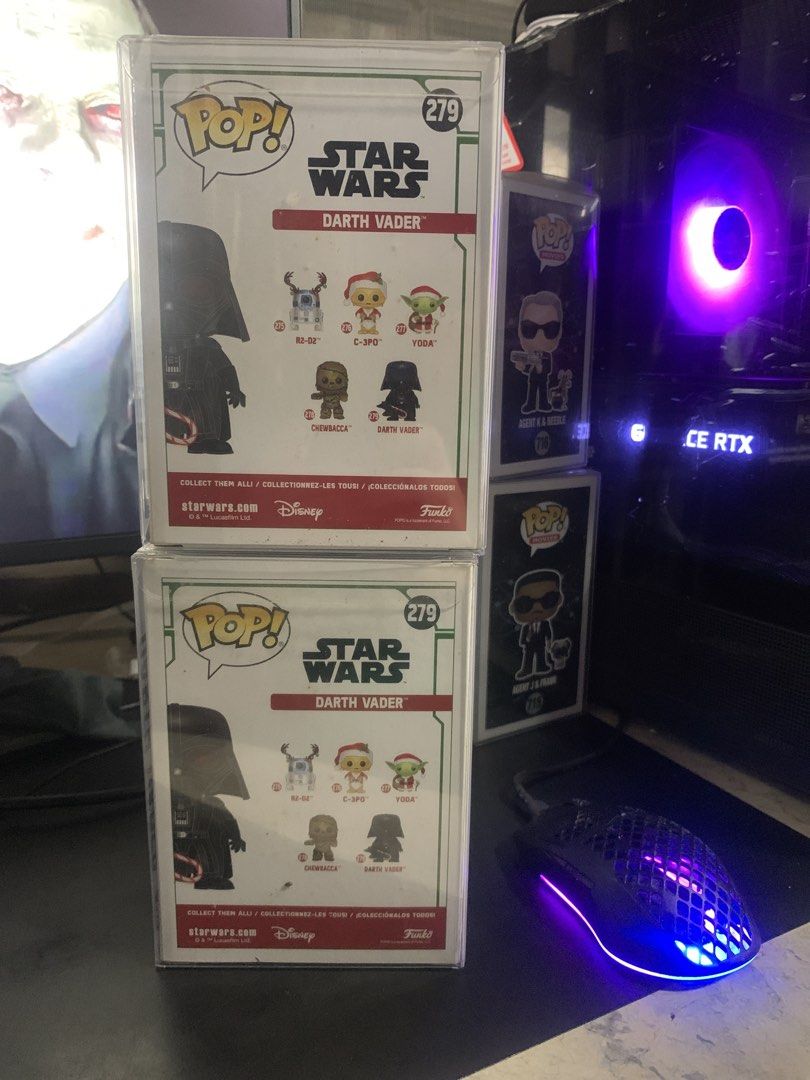 Funko Pop! Star Wars Darth Vader 279 Chase (Category: Designer & Blind Box Toys) located in Manila. Submitted by robertzombie (Listing ID 1424244148, Image 3). Description: - Funko Pop! Darth Vader (Chase Edition) - Star Wars Series #279 - Features Darth Vader with a candy cane - Chase sticker on box - Box shows other figures in the series contact 09153896941 d1.
