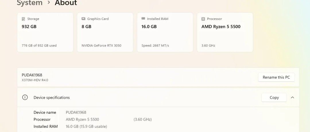 Gaming PC - Ryzen 5 5500, RTX 305065604530498306114