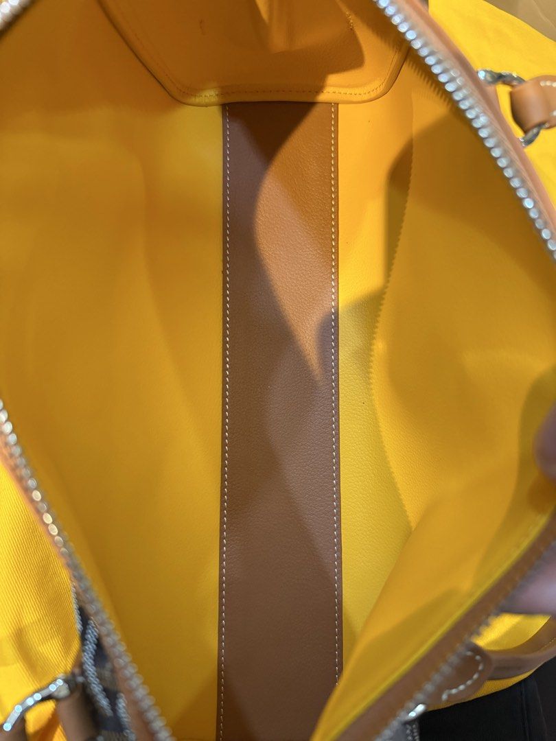 Goyard Bonbonnier shoulder bag (Category: Luxury Bags & Wallets) located in Manila. Submitted by thebodega88 (Listing ID 1424206967, Image 3). Description: - Goyard Bowling Bag - Signature Goyardine canvas - Leather trim and handles - Vibrant yellow interior - Includes matching leather tag - Made in France - Serial number: SOA 120250.