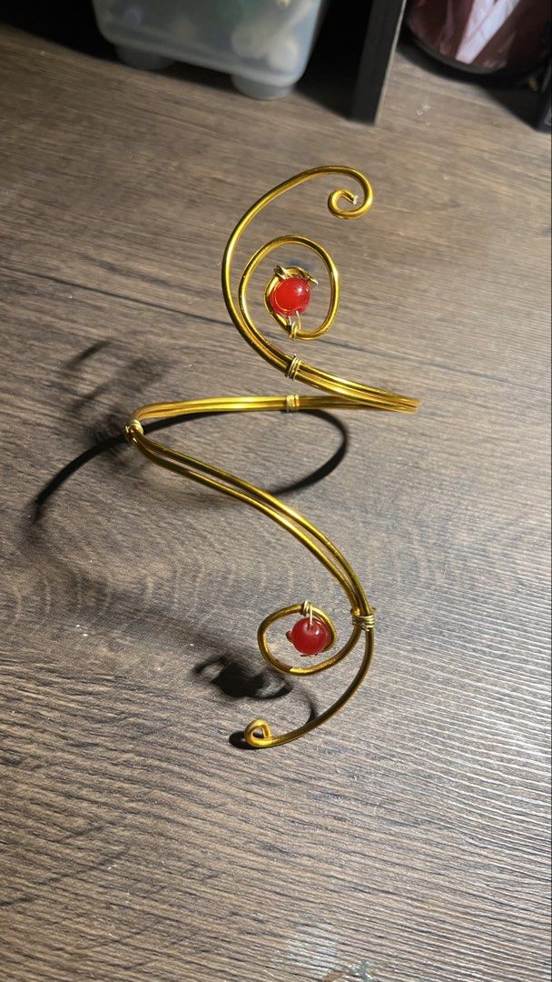 [HANDMADE] Gold Arm Cuff with Red Gemstones (Category: Body Jewelry) located in Quezon City. Submitted by llechefran (Listing ID 1424220334, Image 1). Description: - fancy & whimsy.