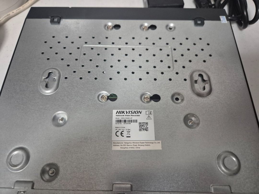 Hikvision Network Video Recorder with 1TB HDD (Category: Security Systems & CCTV Cameras) located in Quezon City. Submitted by martn. (Listing ID 1424277545, Image 2). Description: Model: HWN-2104MH-4P Inclusion: Seagate Skyhawk ST1000VX005 1TB 3.5 Hard Disk Drive - Hikvision Network Video Recorder (NVR) with 1TB Seagate SkyHawk hard drive. - Features multiple Ethernet ports. - Includes HDMI and VGA ports. - Comes with a power adapter. - Sleek bl