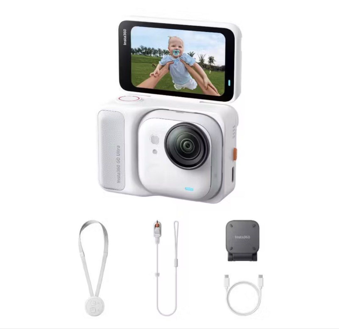 Insta360 Go Ultra Tiny Hand-Free 4K Camera Standard Bundle (Category: Video Cameras) located in Pasig City. Submitted by yt.pieces (Listing ID 1424302155, Image 1). Description: - white - comes with free pink silicone case and screen protector - accessories complete - SRP: 24k-28k - like new, used less than 5 times - can detach the camera pod, camera pod itself is magnetic too. - message me for actual photos - price not negotiable .