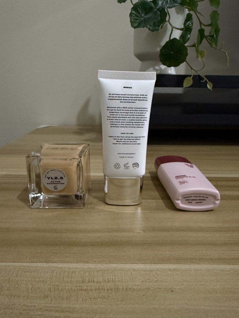 Issy Active Foundation & Skin Tint, Vice Co. Infinite Blur (Category: Makeup) located in Makati City. Submitted by migoymi (Listing ID 1424320168, Image 2). Description: Issy Foundation (YL2.5, 80% full): 200 Issy Skin Tint (Beech, 90% full): 200 Vice Co. Skin Tint (Light Medium Neutral, 95% full): 250 P550 for all three.