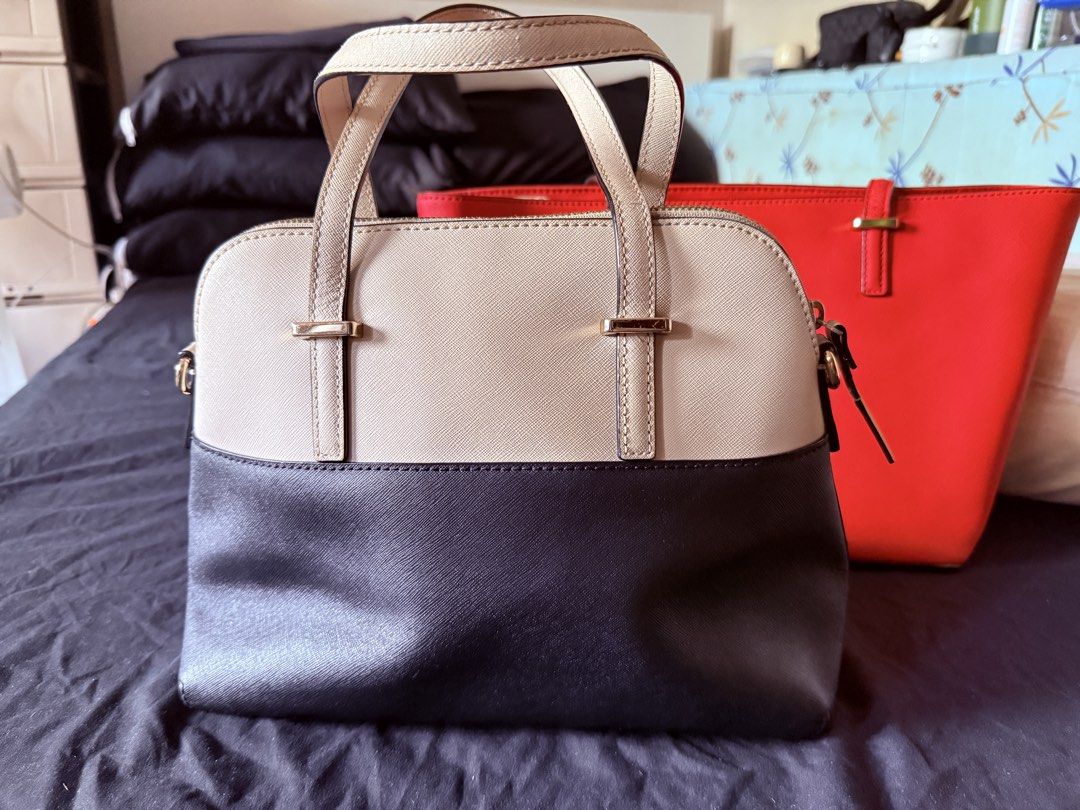 Kate Spade Two-Tone Satchel Handbag (Category: Luxury Bags & Wallets) located in Bulacan. Submitted by makelearningfun (Listing ID 1424237129, Image 2). Description: Can give discount but please do not lowball we need extra funds.