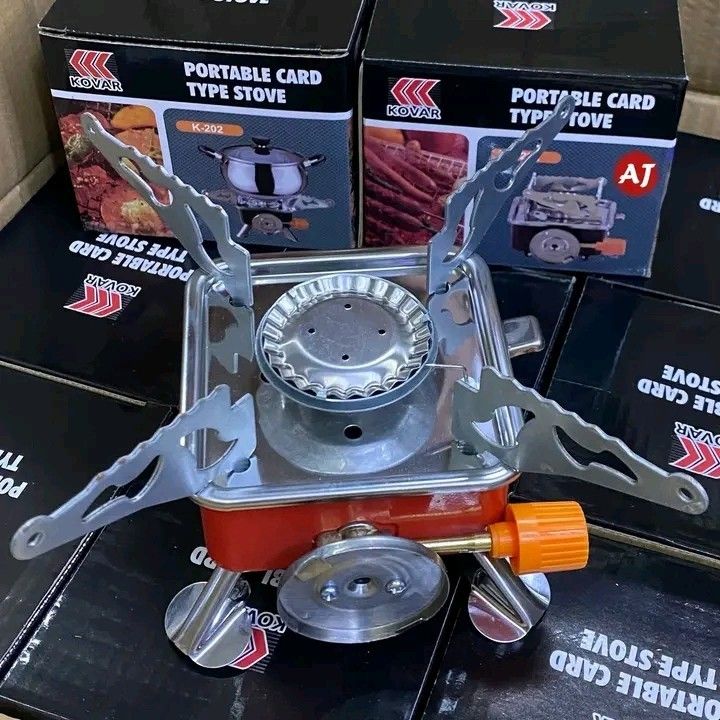 Kovar Portable Card Type Stove (Category: Cookware & Accessories) located in Makati City. Submitted by oideme (Listing ID 1424329716, Image 3). Description: Portable stove is perfect for outdoor cooking. It features a square furnace design with 2800W strong firepower. The stove is compact and easy to carry, making it ideal for camping and other outdoor activities. It comes with a built-in stand for stability and an orange control knob for adjusti