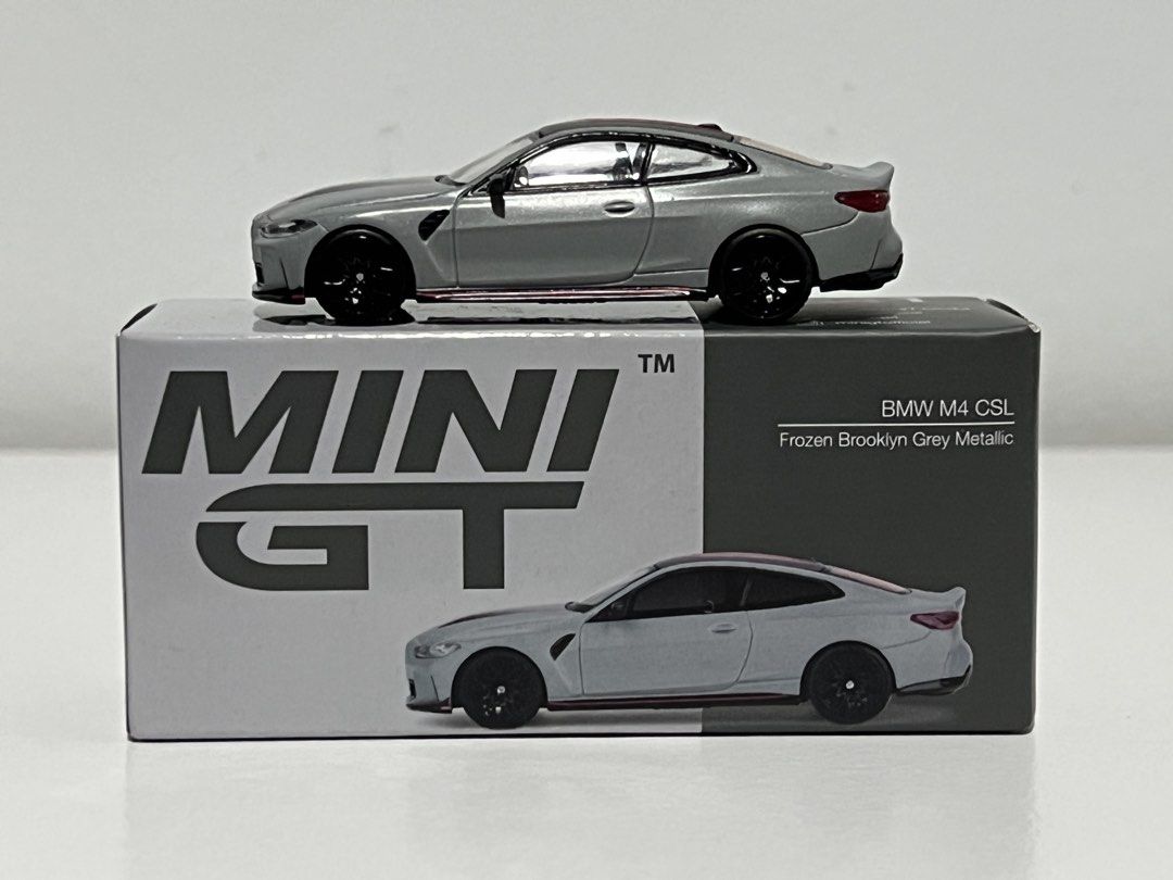 Mini GT BMW M4 CSL Frozen Brooklyn Grey Metallic 1/64 scale diecast ...