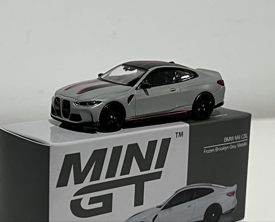 Mini GT BMW M4 CSL Frozen Brooklyn Grey Metallic 1/64 scale diecast ...