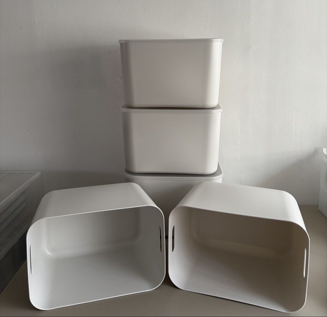 MUJI Soft Polyethylene Storage Bins with Lid, Furniture & Home Living ...