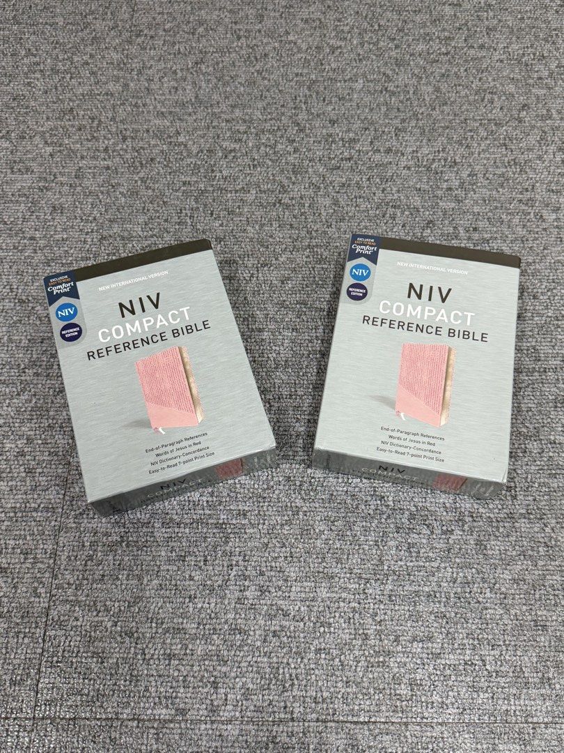 NIV compact Pink Bible (Category: Religion Books) located in Valencia. Submitted by pawprint22 (Listing ID 1424202641, Image 2). Description: Features: Complete text of the accurate, readable, and clear New International Version (NIV) Convenient, portable size Double-column format Presentation page Two satin ribbon markers Words of Jesus in red NIV dictionary/concordance Eight pages of full-color maps Exclusive Zondervan NIV Comfort Print typefac