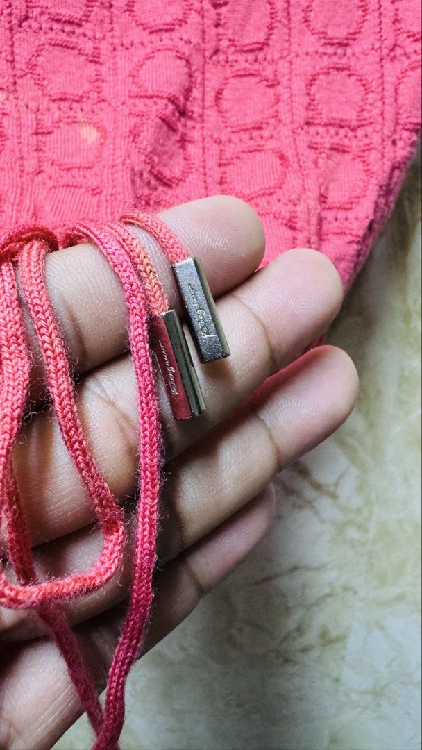 Salvatore Ferragamo Pink Top (Category: Luxury Apparel) located in Batangas. Submitted by cjayf (Listing ID 1424284796, Image 3). Description: - Authentic Salvatore Ferragamo top - Square neckline - Short sleeves - Drawstring waist - Textured pink wool fabric - Made in Italy - Size S -Dimes 16x21.