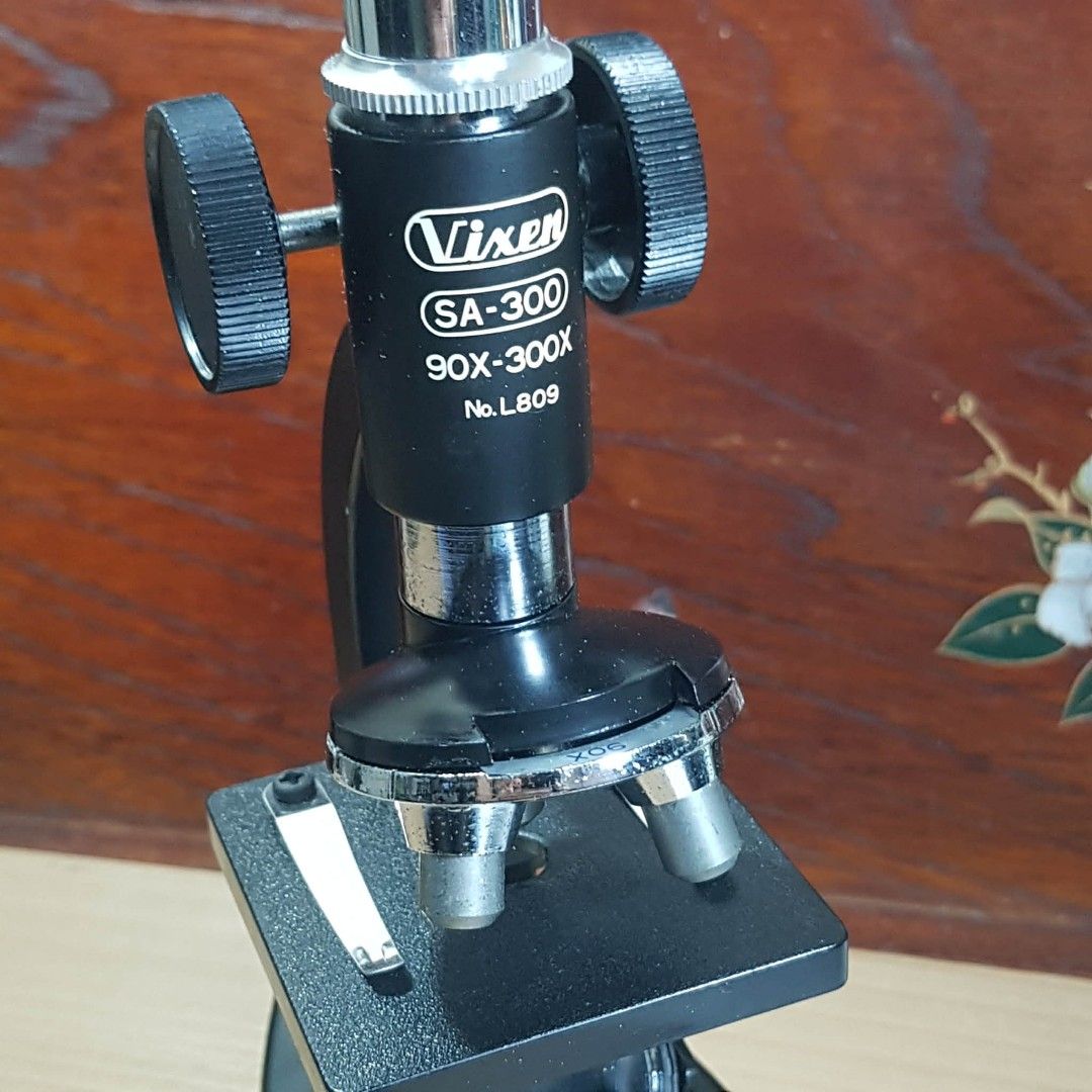 Vixen SA-300 Microscope (Category: Medical Supplies & Tools) located in Las Pinas. Submitted by 84vintage (Listing ID 1424256397, Image 3). Description: Vixen Microscope Japan in tested working condition. Mostly in metal and not a toy. Get your kids or teens into microscopy with this nice item and they could be well on their way into discovering tiny worlds around them instead of doom scrolling on their phone. Plus they will have the incentive to
