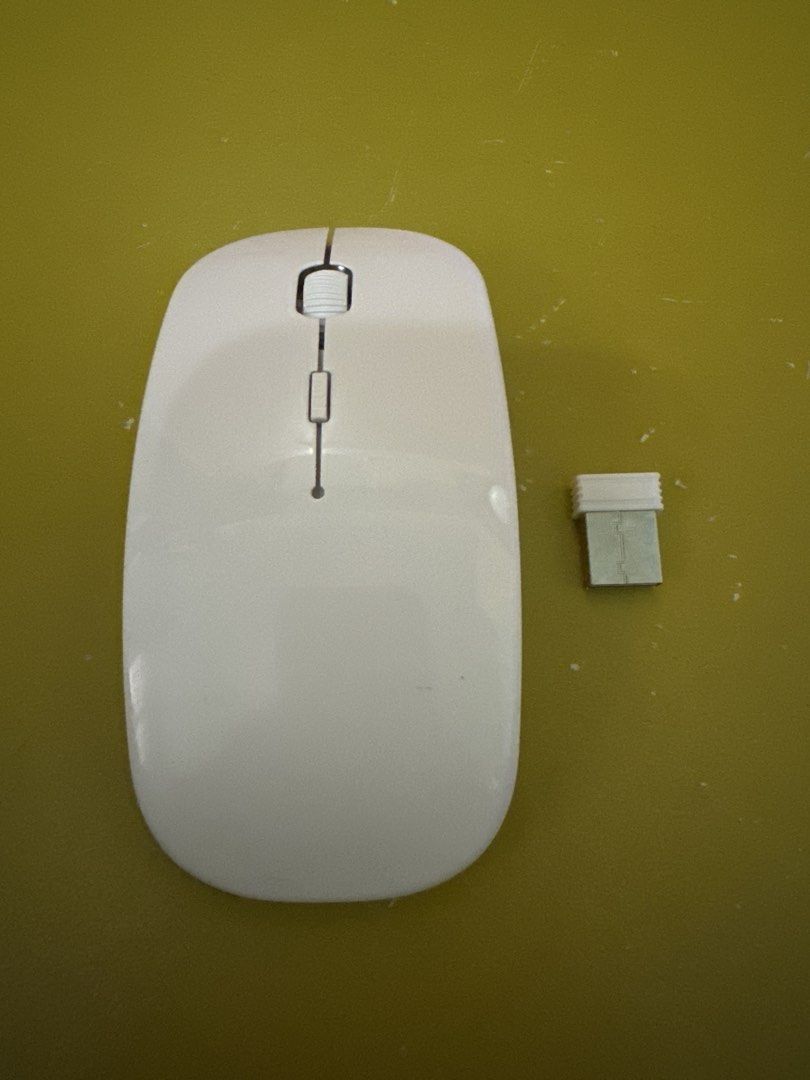 White Wireless Mouse with USB Receiver443225726601799680
