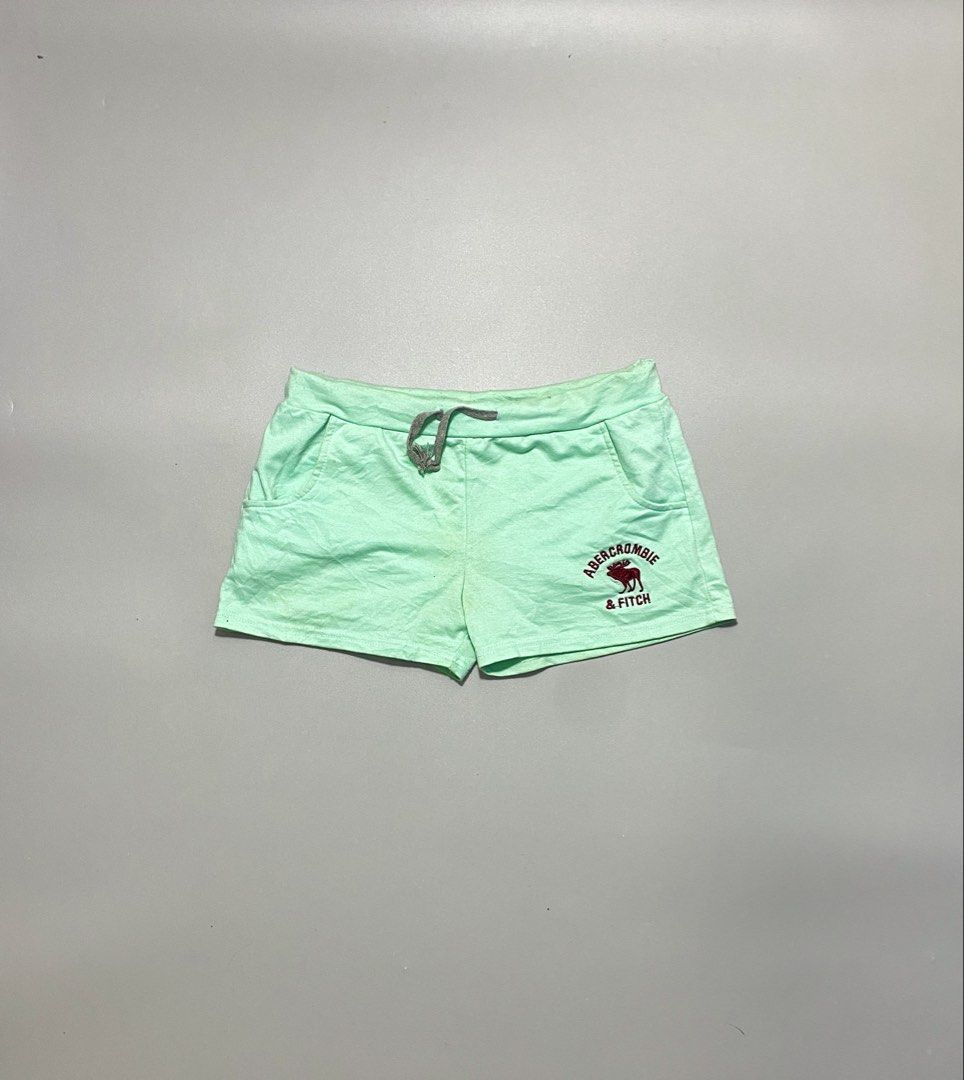 Y2k Abercrombie & Fitch Shorts (Category: Shorts) located in Manila. Submitted by y2kmatter (Listing ID 1424340545, Image 1). Description: - Abercrombie & Fitch shorts - Color: Mint Green - Size: Large - Features: Brand logo, drawstring waistband, two side pockets - Material: 72% cotton, 28% polyester - Made in China -Minor issue(Lints).