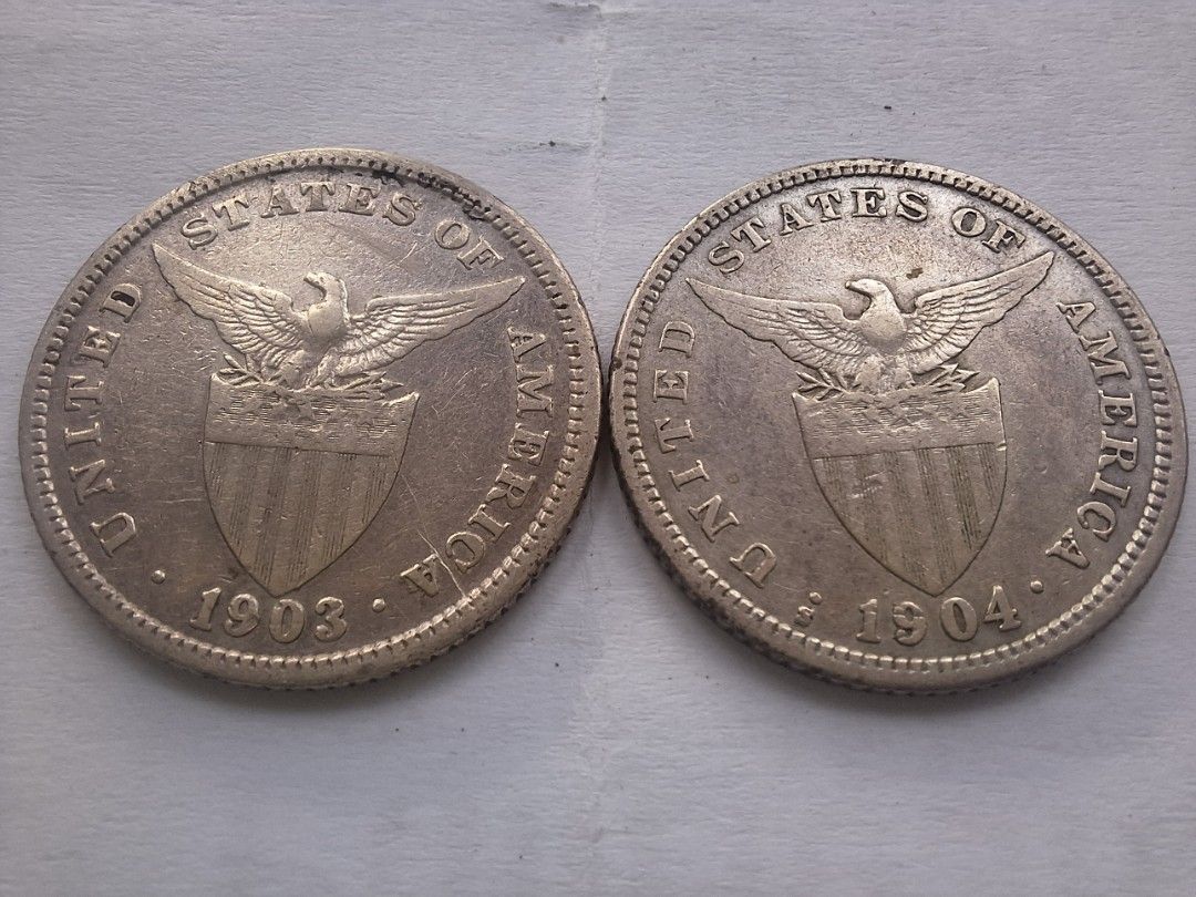 1903, 1904s USPI 20 centavos (Take all) (Category: Currency) located in Makati City. Submitted by jed.tan (Listing ID 1427567889, Image 2). Description: - Melt Value - 90% silver Payment - Gcash, BPI Meetup - Rockwell Powerplant Mall - Security Bank (Jupiter st. corner Paseo de Roxas).