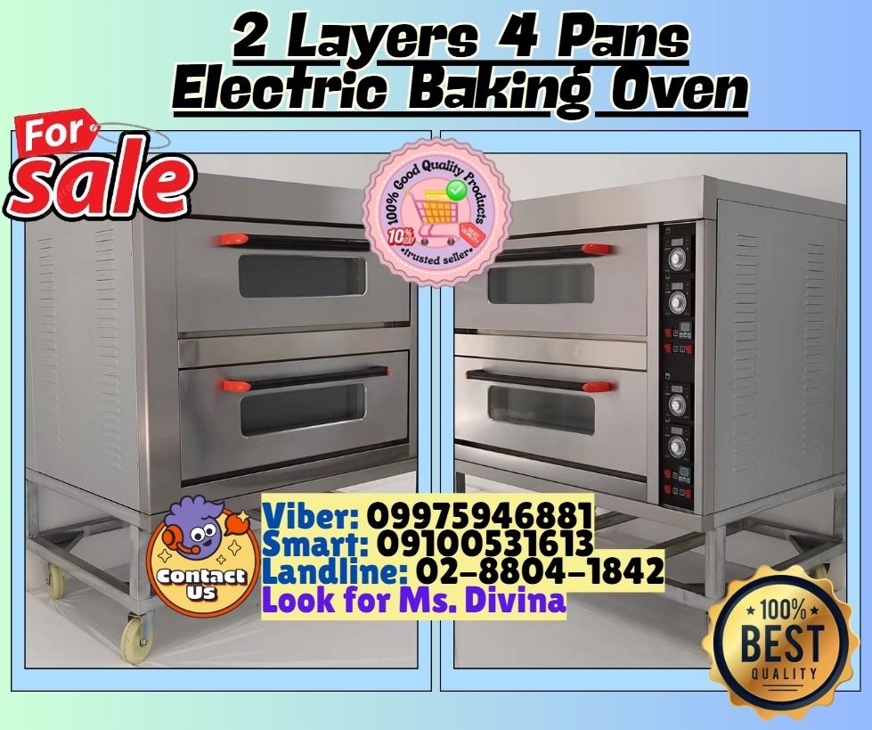 2 Layers 4 Pans Electric Baking Oven Machine (Category: Bakeware) located in Manila. Submitted by silentforest-220aa6 (Listing ID 1427530070, Image 1). Description: 🌏 We Can Deliver Nationwide 👉 AP Cargo, LBC & Lalamove (🛳️ Sea /✈️ Air Freight) 📍 HURRRYYYY!!! BUY NOW!!! & GET LESS DISCOUNT 📍 SALE❗️SALE❗️SALE❗️ 🔥 2 Layers 4 Pans Electric Baking Oven Price: 208,800 ✅ 💯 Guaranteed Seller ✅ High Quality Products ✅ 💯 Legit Distributor ✅ Comple