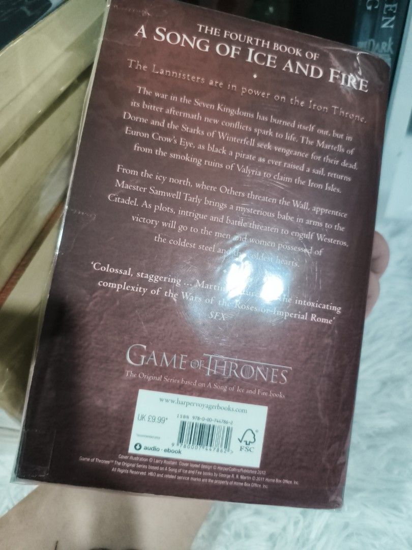 A Feast for Crows by George R.R. Martin (Category: Storybooks) located in Cabuyao City. Submitted by chaptersandwonders143 (Listing ID 1427612089, Image 3). Description: with condi: foxing on first 5 to 6 pages.