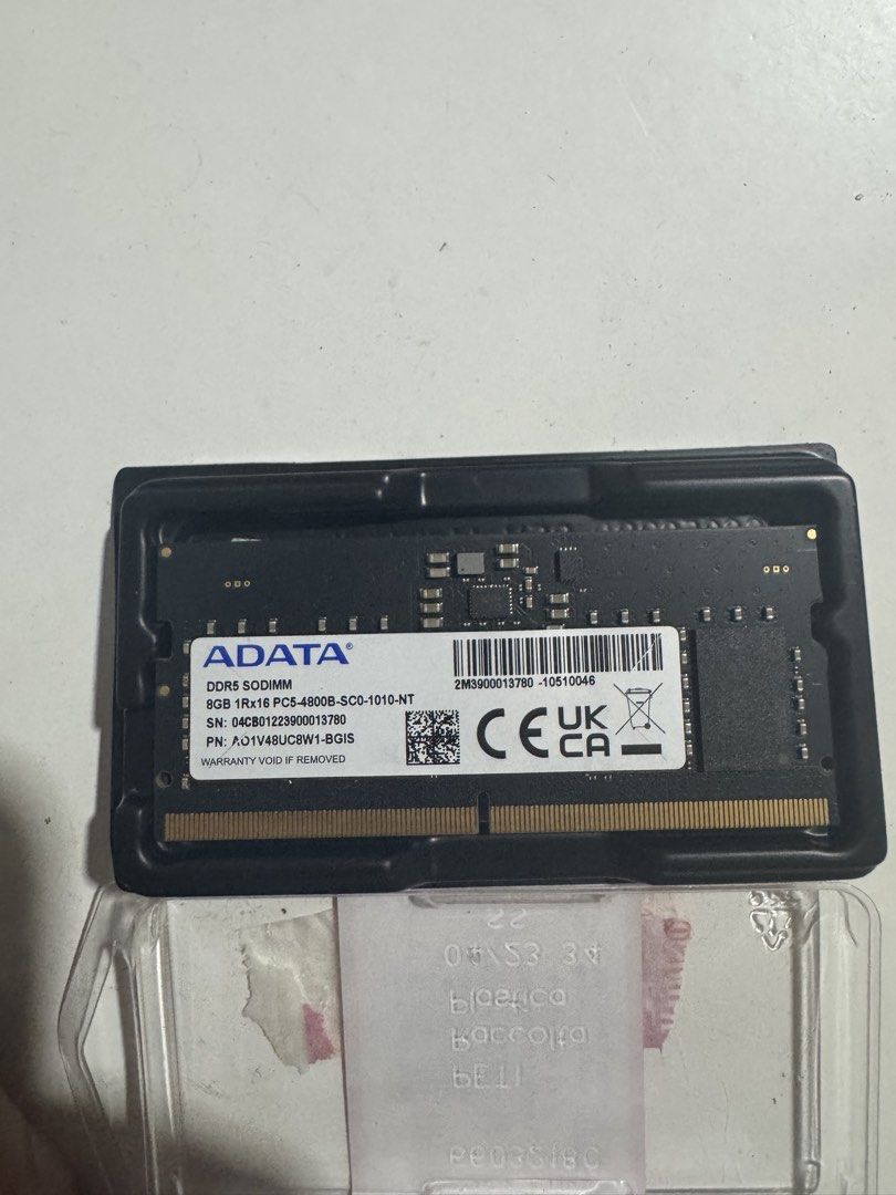ADATA DDR5 4800 SODIMM 8GB RAM (Category: Computer Parts) located in Manila. Submitted by reyesjunfr47220 (Listing ID 1427572993, Image 1). Description: FOR SALE ADATA 8 GB RAM DDR5 4800 mhz reason: upgraded .