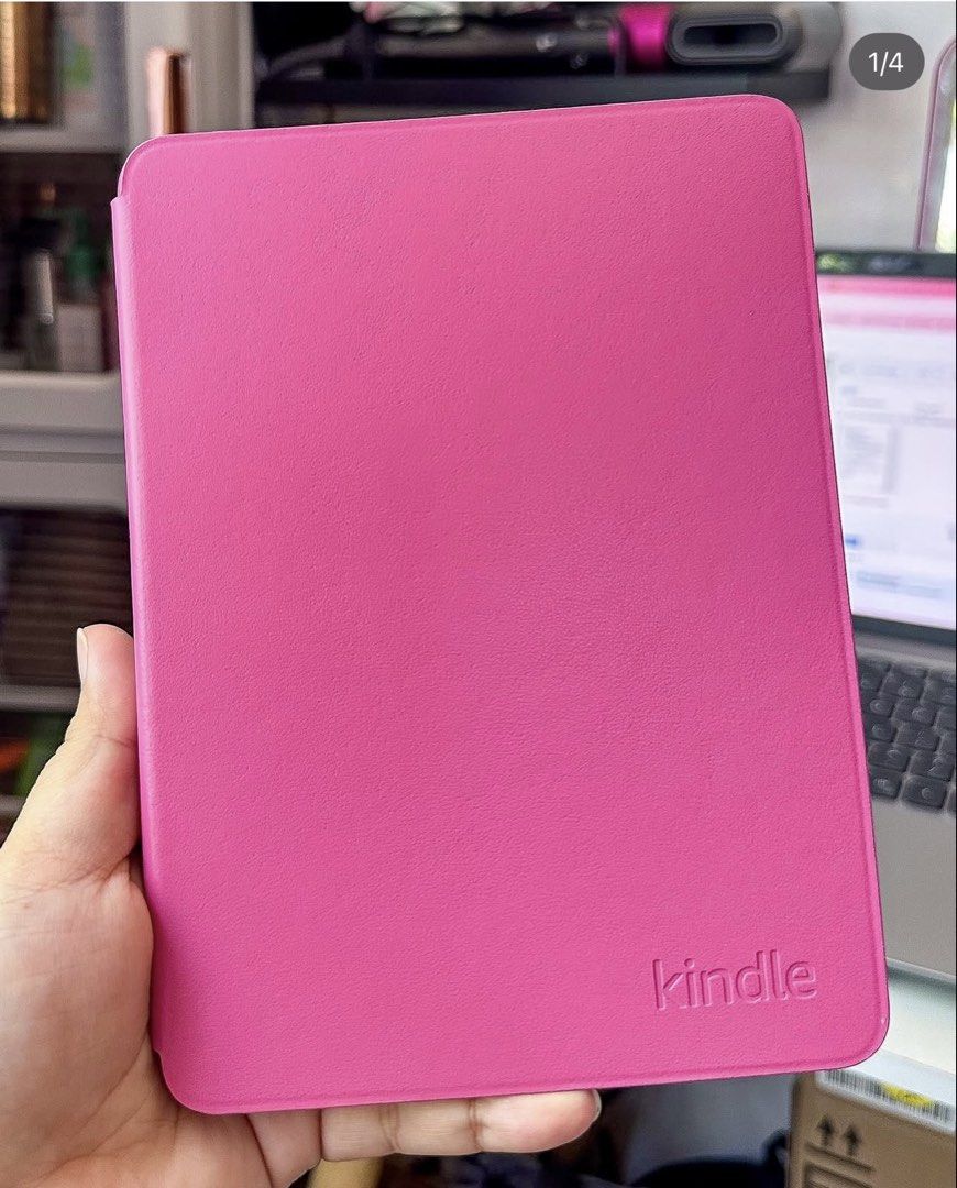 Amazon Kindle Original Leather Case in Raspberry for Paperwhite 12th Gen (Category: E-Readers) located in Taguig. Submitted by looouuuiii (Listing ID 1427529460, Image 1). Description: Used but excellent condition Please see last 2 pictures for flaw Tiny dot.